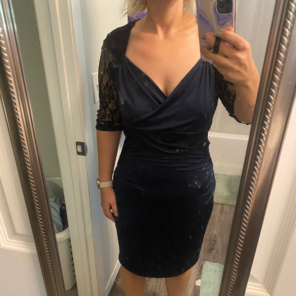 Navy and blue lace dress size xl